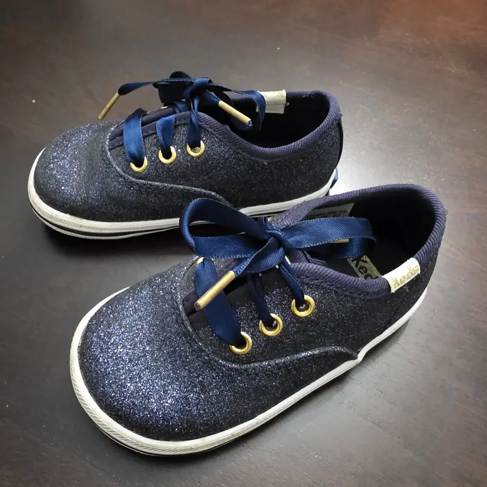 Keds x Kate Spade Champion Glitter Sneaker Navy Size 4